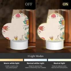 Love Acrylic Night Light, A Colorful Floral Pattern Is Displayed On A White Background. 4 Love Acrylic Night Light, A Colorful Floral Pattern Is Displayed On A White Background. -Pattern Night Light 542c7ef18310b436bd93fd35626ea319eeb1b381