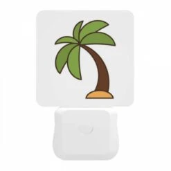 Night Light, A Brown And Green Palm Tree In A White Background. 11 Night Light, A Brown And Green Palm Tree In A White Background. -Pattern Night Light 55a5c22ef674e8e07de6328e4f3a01d5be4f4947