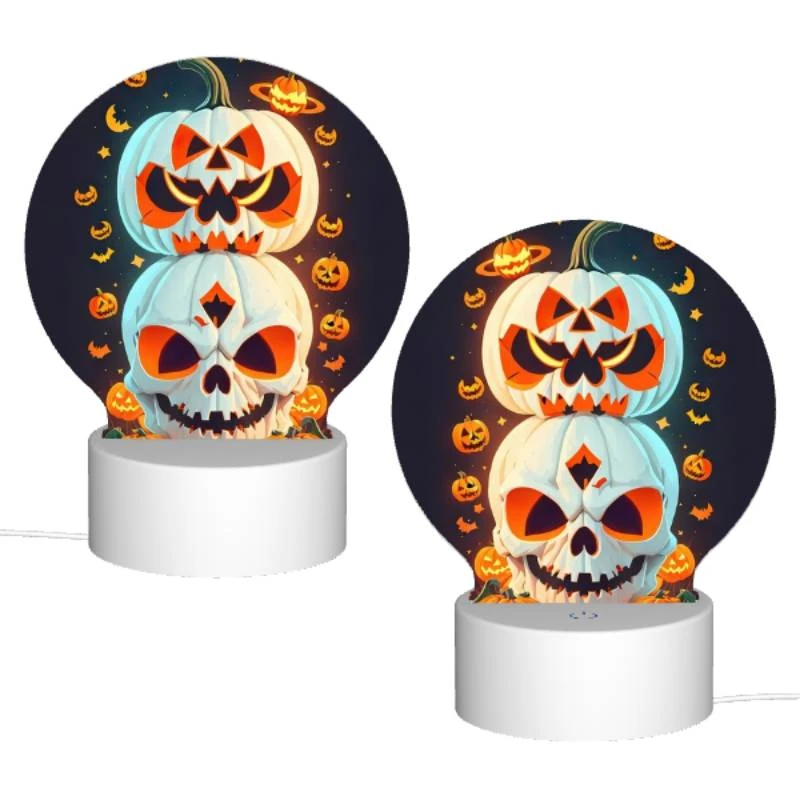 Round Acrylic Night Light, Three pumpkins are stacked on top of each other Round Acrylic Night Light, Three Pumpkins Are Stacked On Top Of Each Other -Pattern Night Light 562300890d3b2fd95b088ebb917c9404a084b507