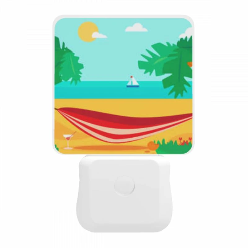 Night Light, A red and white beach umbrella is set up on the sand Night Light, A Red And White Beach Umbrella Is Set Up On The Sand -Pattern Night Light 564a3c241e339d13f1ff779cb3731ca93b4a0323