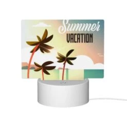 Rectangular Acrylic Night Light, A Colorful Beach Scene With Palm Trees And A Sunny Sky. 11 Rectangular Acrylic Night Light, A Colorful Beach Scene With Palm Trees And A Sunny Sky. -Pattern Night Light 566f734541437be887ce6044758267146ee74183
