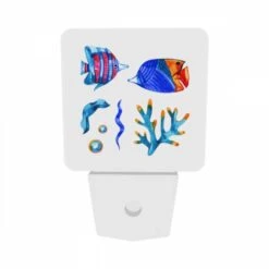 Night Light Set Of 2, A Colorful Fish And A Blue Fish Are Shown Together. 8 Night Light Set Of 2, A Colorful Fish And A Blue Fish Are Shown Together. -Pattern Night Light 56d43ac98bc5daaaabd6447a9bf7a60a6495a4be