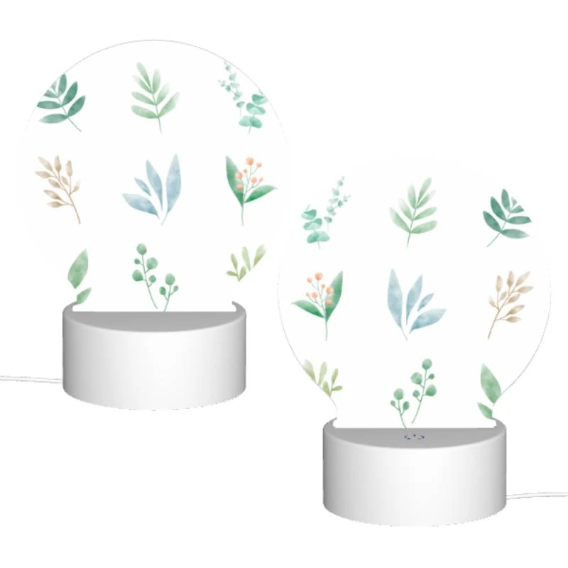 Round Acrylic Night Light, Six different types of plants are shown in a row. Round Acrylic Night Light, Six Different Types Of Plants Are Shown In A Row. -Pattern Night Light 575e50f00a83c9baaef6b41f2c05f2fe5b6a7226