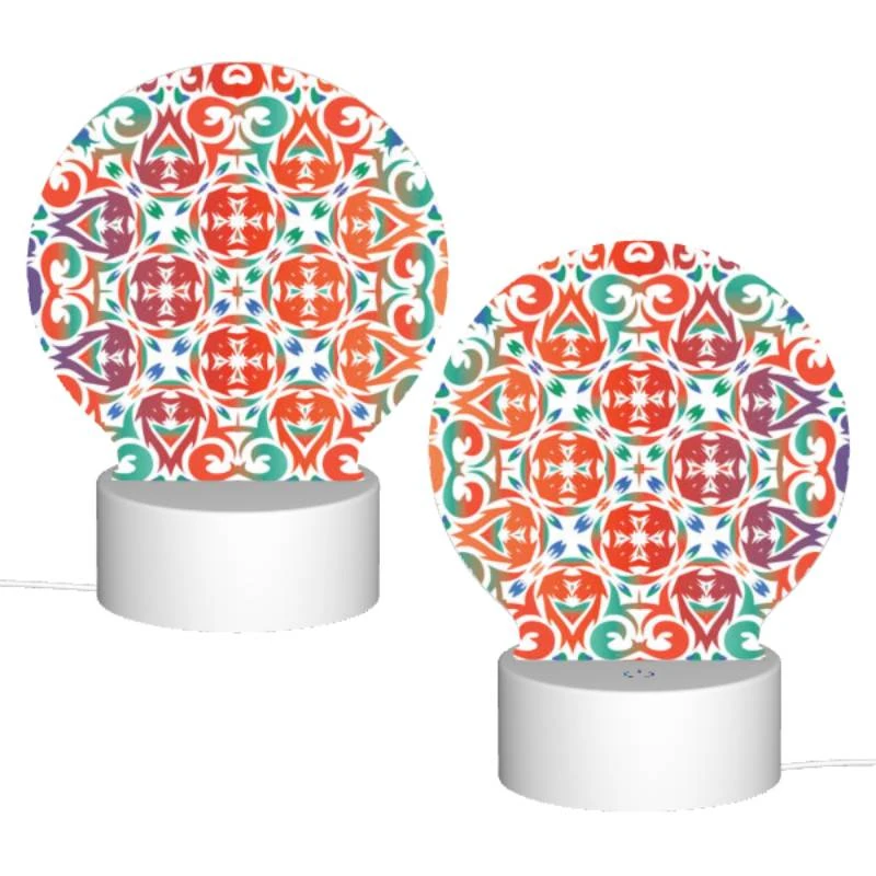 Round Acrylic Night Light, A colorful design with a circle in the center. Round Acrylic Night Light, A Colorful Design With A Circle In The Center. -Pattern Night Light 5775889e1f4cc1bbaf859b0bcfda2c1733dc3fc2