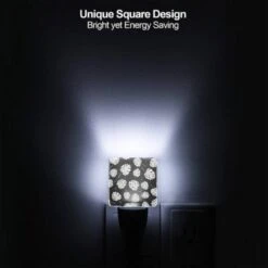 Night Light, A Pattern Of White Leaves On A Black Background. 6 Night Light, A Pattern Of White Leaves On A Black Background. -Pattern Night Light 57a01cfe55382b70b2ba61503e6f500064a3cad2