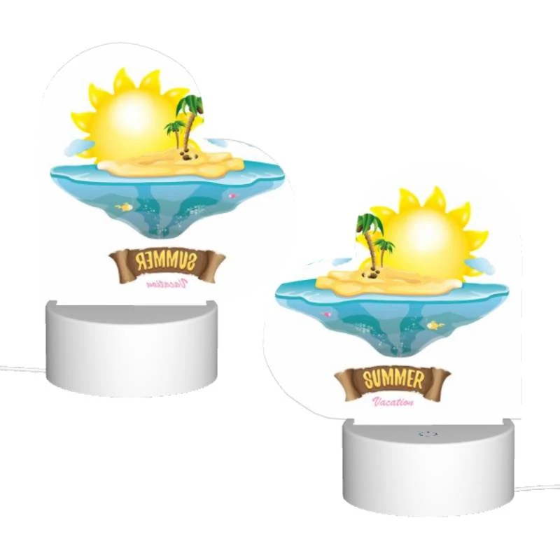 Love Acrylic Night Light, A cartoon of a tropical island with a sun and palm trees. Love Acrylic Night Light, A Cartoon Of A Tropical Island With A Sun And Palm Trees. -Pattern Night Light 582e70b5d6057455ac0b4215be11e61d24dc729d