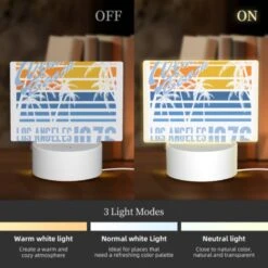 Rectangular Acrylic Night Light, A Poster Advertising A Beach In Los Angeles From 1976. 4 Rectangular Acrylic Night Light, A Poster Advertising A Beach In Los Angeles From 1976. -Pattern Night Light 5881d886f956a30d51966ccffdf16e013e11ee81