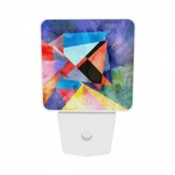 Night Light Set Of 2, A Colorful Painting Of A Triangle With A Person In The Center. 8 Night Light Set Of 2, A Colorful Painting Of A Triangle With A Person In The Center. -Pattern Night Light 58e22c3c18fec4f7ff108fae6b22311adab6ac3e