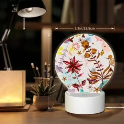 Round Acrylic Night Light, A Colorful Flower Arrangement With A Butterfly And A Bee. 7 Round Acrylic Night Light, A Colorful Flower Arrangement With A Butterfly And A Bee. -Pattern Night Light 58e2a0c3d6fe769faa6ebdb6b5b2ead20931abc7