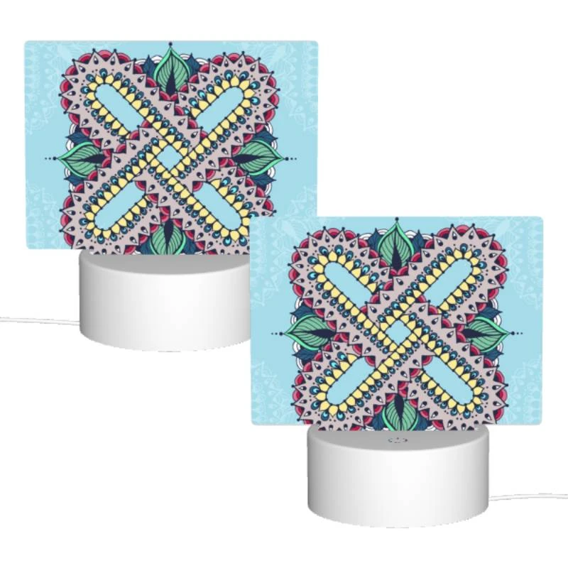 Rectangular Acrylic Night Light, A colorful design with a blue background. Rectangular Acrylic Night Light, A Colorful Design With A Blue Background. -Pattern Night Light 597fc09c426fca6048626d6db77e246d7163267b