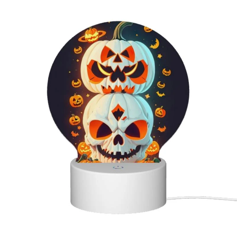 Round Acrylic Night Light, Three pumpkins are stacked on top of each other Round Acrylic Night Light, Three Pumpkins Are Stacked On Top Of Each Other -Pattern Night Light 5a0ce8663b62a9f987b6237c7a88828374f1df96