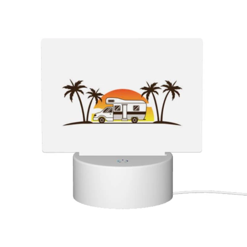 Rectangular Acrylic Night Light, A camper van is parked in front of a sunset. Rectangular Acrylic Night Light, A Camper Van Is Parked In Front Of A Sunset. -Pattern Night Light 5a596ca8cc5ee0391818a816832e59d2b51c0442