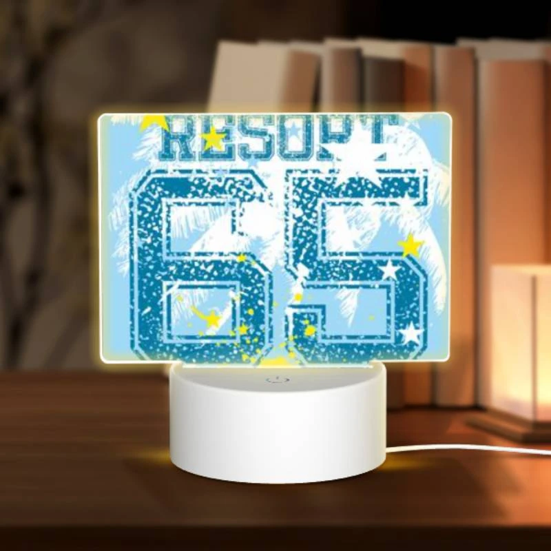 Rectangular Acrylic Night Light, A blue and yellow shirt with the number 66 on it. Rectangular Acrylic Night Light, A Blue And Yellow Shirt With The Number 66 On It. -Pattern Night Light 5a77cd64a6fe7daf26a3e013c1a279f21fb6cbb9