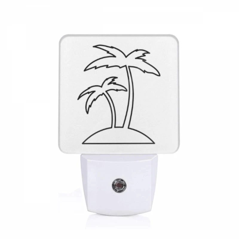 Night Light, A black and white drawing of a palm tree. Night Light, A Black And White Drawing Of A Palm Tree. -Pattern Night Light 5b12252a21daf43059f87d8afce7d502ef82fbeb