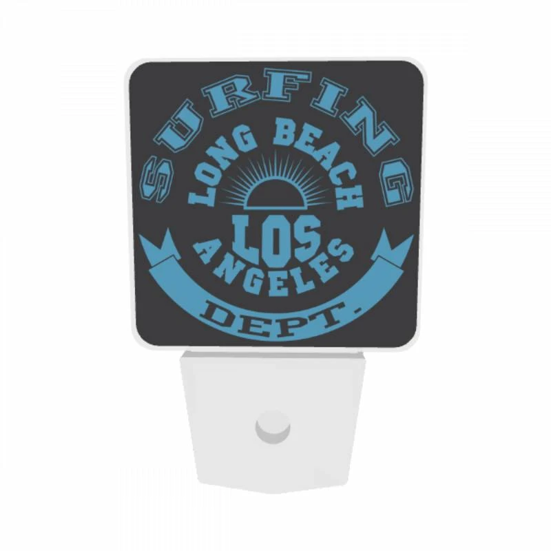 Night Light Set of 2, A logo for the Long Beach Surfing Department. Night Light Set Of 2, A Logo For The Long Beach Surfing Department. -Pattern Night Light 5b54d59cfbd54df010897a31efbf094bc9a62aeb