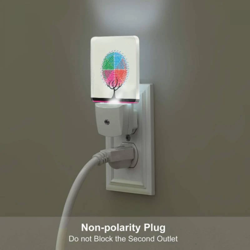 Night Light Set of 2, A tree with a colorful circle on top. Night Light Set Of 2, A Tree With A Colorful Circle On Top. -Pattern Night Light 5bedcc08736178d40d166c4171f5b24918858880