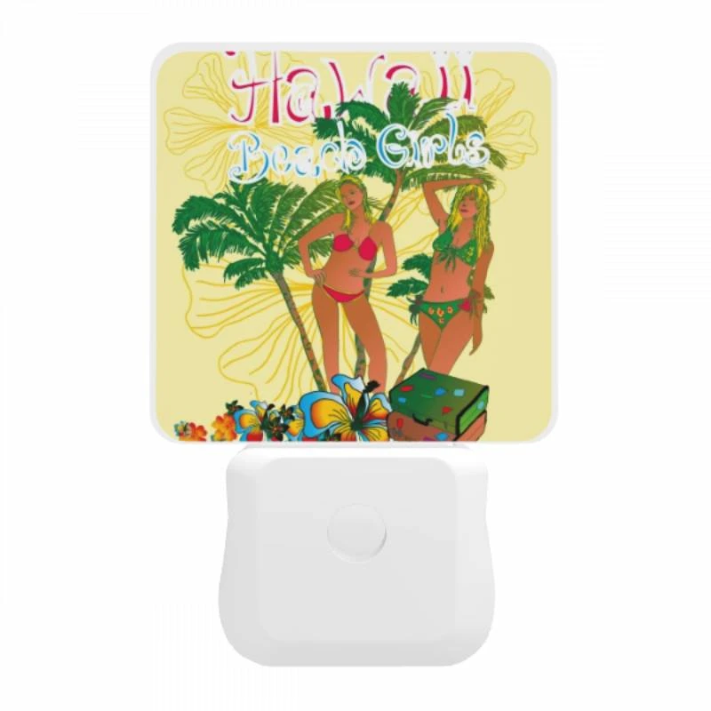 Night Light, Two women pose for a picture in front of a palm tree. Night Light, Two Women Pose For A Picture In Front Of A Palm Tree. -Pattern Night Light 5bfb46ca7b06d71a619c5a1130cab62444dfffb7