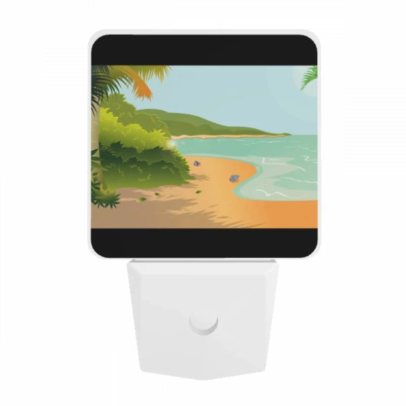 Night Light, A beach scene with a sandy shore and a body of water. Night Light, A Beach Scene With A Sandy Shore And A Body Of Water. -Pattern Night Light 5c96e05c331eae48e821f4f5d87931a8dbf88d0f