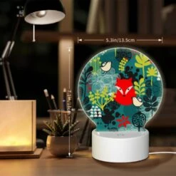 Round Acrylic Night Light, A Red Fox Is Surrounded By A Variety Of Birds And Plants. 7 Round Acrylic Night Light, A Red Fox Is Surrounded By A Variety Of Birds And Plants. -Pattern Night Light 5cf68c373ea48ecb8c76b0c73fae6bbf7bb8147c