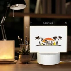Rectangular Acrylic Night Light, A Camper Van Is Parked In Front Of A Sunset. 7 Rectangular Acrylic Night Light, A Camper Van Is Parked In Front Of A Sunset. -Pattern Night Light 5e13f7de2427b9ea14e19eaed22be88b88123082