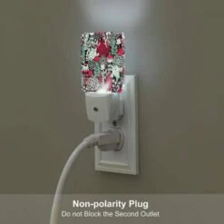 Night Light Set Of 2, A Colorful Floral Pattern With A Bird And A Red Apple. 6 Night Light Set Of 2, A Colorful Floral Pattern With A Bird And A Red Apple. -Pattern Night Light 5ed55ddf279742ec0018f46d8d418042c1d9a084