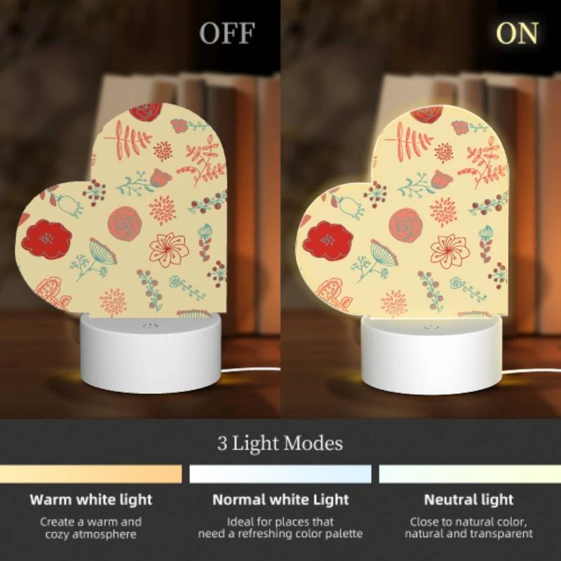 Love Acrylic Night Light, A colorful floral pattern with red Love Acrylic Night Light, A Colorful Floral Pattern With Red -Pattern Night Light 5f3b47aff37fe075d054620e0c5c372970a6d86c