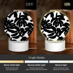 Round Acrylic Night Light, A Black And White Painting Of A Bunch Of Bananas. 4 Round Acrylic Night Light, A Black And White Painting Of A Bunch Of Bananas. -Pattern Night Light 606160a4511f9a87fa795ec2b8aad41f4feff221