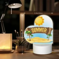 Love Acrylic Night Light, A Cartoon Image Of A Beach With A Sun And Palm Trees. 7 Love Acrylic Night Light, A Cartoon Image Of A Beach With A Sun And Palm Trees. -Pattern Night Light 6093e64cd8e7dbc0b253b269a7b8ca30c935f197