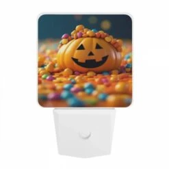 Night Light, A Candy Pumpkin With A Smile On Its Face. 9 Night Light, A Candy Pumpkin With A Smile On Its Face. -Pattern Night Light 61f0b881ddafabe89ad276bf2a0cc077c15339a4