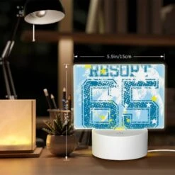 Rectangular Acrylic Night Light, A Blue And Yellow Shirt With The Number 66 On It. 7 Rectangular Acrylic Night Light, A Blue And Yellow Shirt With The Number 66 On It. -Pattern Night Light 6218d729999a643fdd15259a897f6abbdec83148