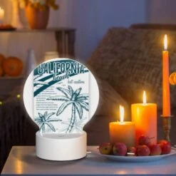 Round Acrylic Night Light, A Colorful Brochure For California Beach. 8 Round Acrylic Night Light, A Colorful Brochure For California Beach. -Pattern Night Light 628296980f46b0283144eaec533ae496390f9337