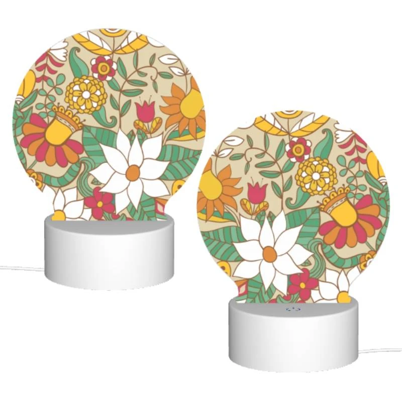 Round Acrylic Night Light, A colorful flower pattern with yellow Round Acrylic Night Light, A Colorful Flower Pattern With Yellow -Pattern Night Light 630aa1d99c74167c463581c7cc4b8ad702de08f5