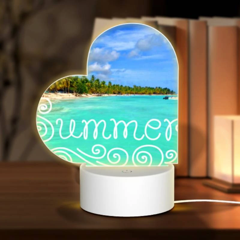 Love Acrylic Night Light, A beautiful beach scene with a blue ocean and palm trees. Love Acrylic Night Light, A Beautiful Beach Scene With A Blue Ocean And Palm Trees. -Pattern Night Light 632c031713dc36be1b65fa2427f1868e7b637a3b
