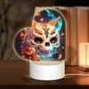 Love Acrylic Night Light, A Skull With A Pumpkin Face And A Cat Face. -Pattern Night Light 634351a473637b29ed5281c79821ff100a7f71c3
