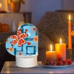 Love Acrylic Night Light, A Red Flower With White Polka Dots Is Surrounded By Other Flowers. 8 Love Acrylic Night Light, A Red Flower With White Polka Dots Is Surrounded By Other Flowers. -Pattern Night Light 63876926b38353b05ff6cbf8b27526275bc6f6d1