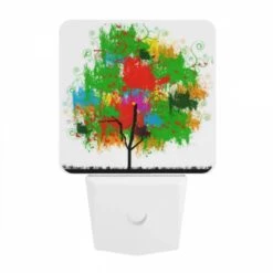 Night Light, A Tree With A Lot Of Colorful Paint On It. 9 Night Light, A Tree With A Lot Of Colorful Paint On It. -Pattern Night Light 6427a25bd9ba70e818bea2659fd869294cf0ca87