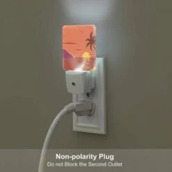 Night Light Set Of 2, A Sunset With A Palm Tree And Birds In The Sky. 6 Night Light Set Of 2, A Sunset With A Palm Tree And Birds In The Sky. -Pattern Night Light 64643daf9652f20a3bd2cd44d35c591ebb69b912