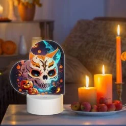 Love Acrylic Night Light, A Skull With A Pumpkin Face And A Cat Face. 8 Love Acrylic Night Light, A Skull With A Pumpkin Face And A Cat Face. -Pattern Night Light 6475551ae2df0e25850c542e04f5841ebe6ce9cf