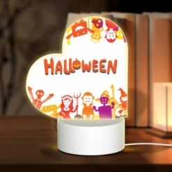 Love Acrylic Night Light, A Colorful Poster Of Halloween Characters.