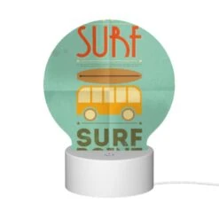Round Acrylic Night Light, A Surfboard Is On Top Of A Bus. 11 Round Acrylic Night Light, A Surfboard Is On Top Of A Bus. -Pattern Night Light 65476a7ac7efa96baa2d189475b2565541bc206c