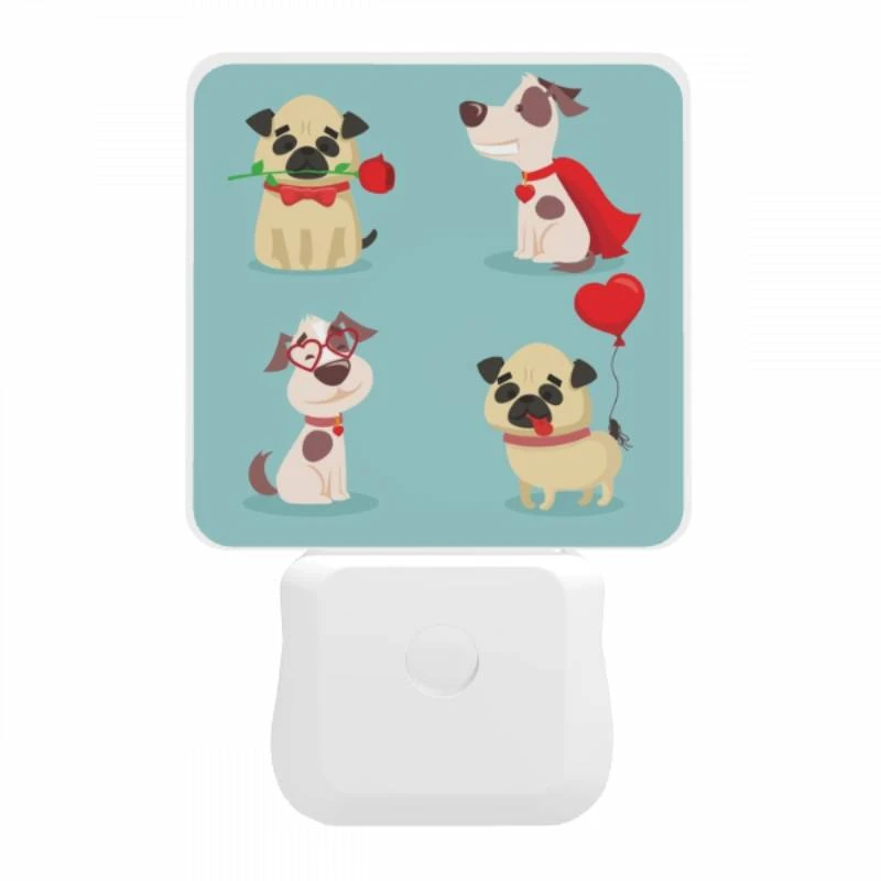 Night Light, Four different dog cartoons are shown Night Light, Four Different Dog Cartoons Are Shown -Pattern Night Light 666cdd6bbd54f47c14fdb91f54b3bcaff7345af8