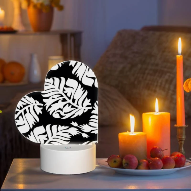 Love Acrylic Night Light, A black and white pattern of leaves. Love Acrylic Night Light, A Black And White Pattern Of Leaves. -Pattern Night Light 668fbb3e14bf44bc7075782d174a1ccb0db6bc7c