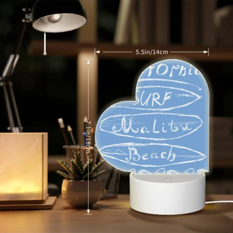 Love Acrylic Night Light, A blue sign that says California Surf Malibu Beach. Love Acrylic Night Light, A Blue Sign That Says California Surf Malibu Beach. -Pattern Night Light 6739434a9742536eb9b72c4ecf61a3e012363e4e