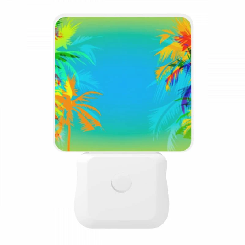 Night Light, Two palm trees are on a blue background. Night Light, Two Palm Trees Are On A Blue Background. -Pattern Night Light 673d1ed4c8134835955653a116c05b013f60be82