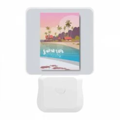Night Light, A Colorful Cartoon Of A Beach With A House And Palm Trees. 11 Night Light, A Colorful Cartoon Of A Beach With A House And Palm Trees. -Pattern Night Light 6764b73b1995fe9a8d223512e3e0c87bffb9658e