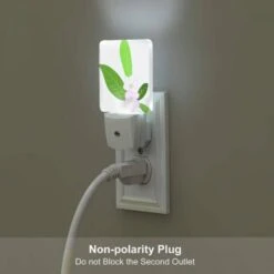 Night Light Set Of 2, A Pink Flower With Green Leaves. 6 Night Light Set Of 2, A Pink Flower With Green Leaves. -Pattern Night Light 67650394ce8f8f43e803440e31399edbd07a42fb