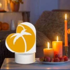 Love Acrylic Night Light, A Yellow Circle With A Palm Tree In It. 8 Love Acrylic Night Light, A Yellow Circle With A Palm Tree In It. -Pattern Night Light 678235dfbb037316094cd0bb26183f674365ba7c