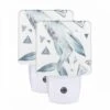 Night Light Set Of 2, A Blue And White Whale With A Triangle On Its Side.