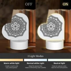 Love Acrylic Night Light, A Black And White Drawing Of A Flower. 4 Love Acrylic Night Light, A Black And White Drawing Of A Flower. -Pattern Night Light 683463cf283e8df4538b4575c9a79c8f04c50907