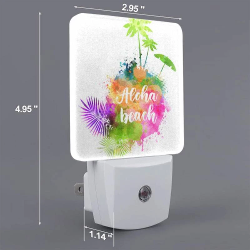 Night Light Set of 2, A colorful image of a palm tree and a beach. Night Light Set Of 2, A Colorful Image Of A Palm Tree And A Beach. -Pattern Night Light 68fb9d35af02b50a3c720b0667d96d7bebd2bfe3
